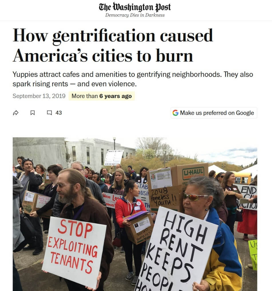 士绅化如何导致美国城市的燃烧 《华盛顿邮报》